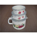 yuyao cheap price cast iron enamel mug with decal
